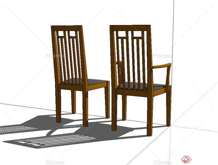 中国传统的两个不同座椅设计su模型[原创]