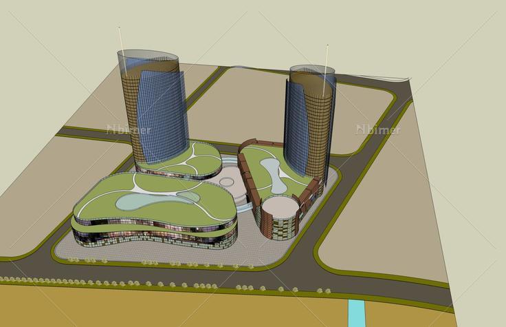 现代商业综合体(49106)su模型下载