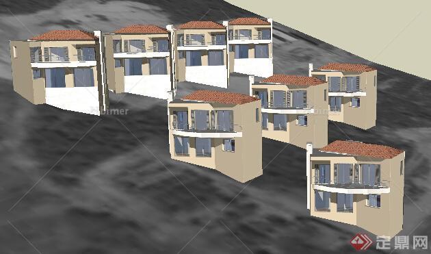某一山地别墅建筑群设计SU模型
