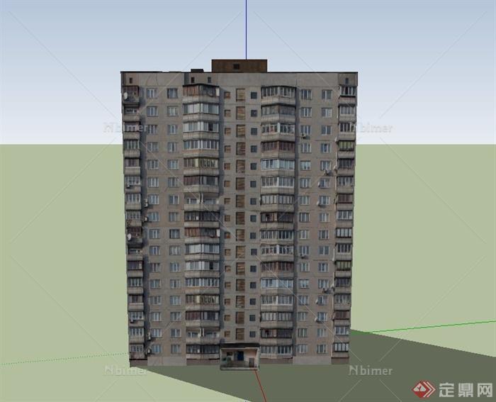 现代高层住宅小区建筑设计SU模型