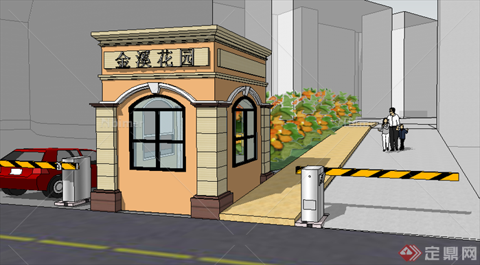 某现代风格园林景观大门设计SU模型素材37