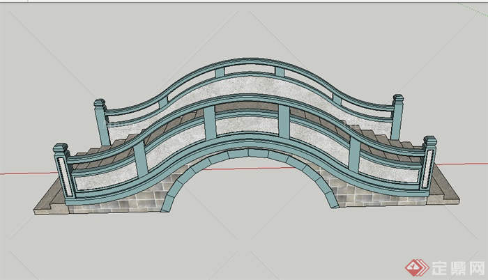 某园林景观园桥设计SU模型素材6