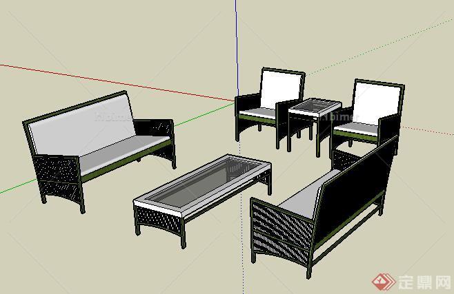 园林景观之现代座椅设计su模型