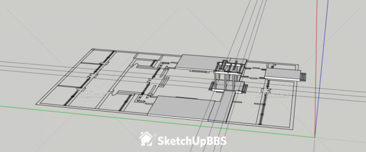 还是学生 新建了个垂花门提供SketchUp模型下载带