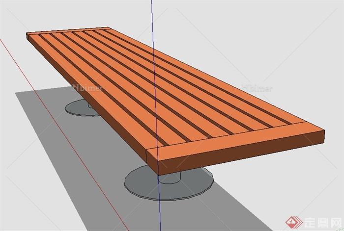 室外长坐凳设计SU模型[原创]