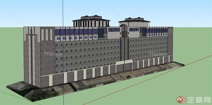 现代某多层水电站建筑设计SU模型