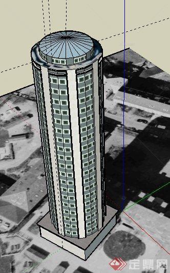 圆筒状高层建筑设计SU模型