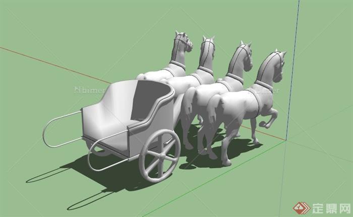某马车造型雕塑小品SU模型