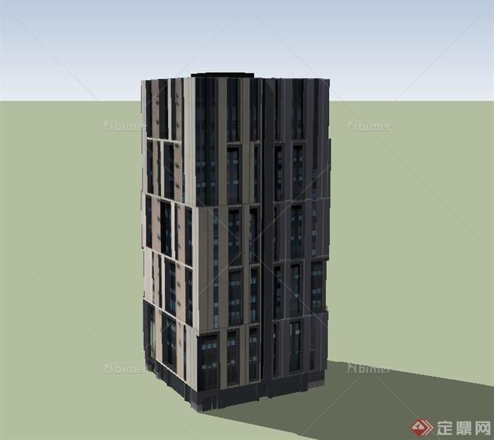某现代风格高层住宅建筑设计US模型