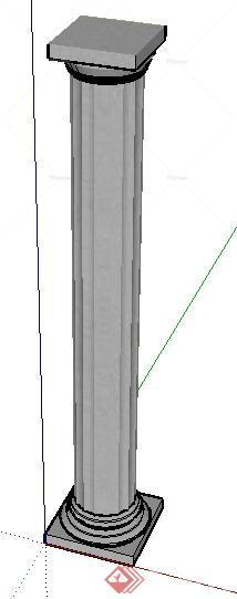 爱奥尼亚式竖纹圆柱SU模型