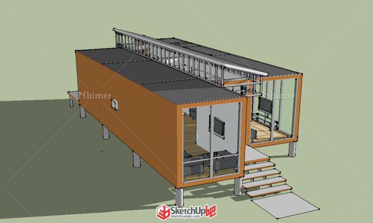 简单集装箱别墅  附上模型一枚