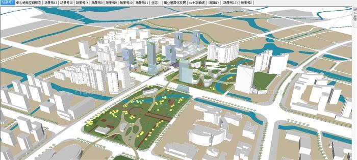 现代城市规划设计方案SU精致模型[原创]