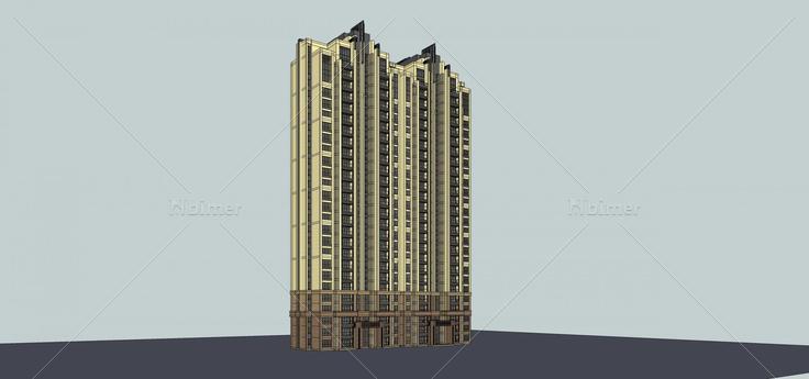 新古典风格高层住宅楼(71135)su模型下载