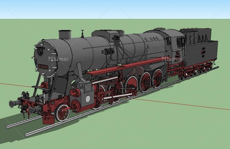 火车头雕塑SketchUp模型提供下载分享带截图预览