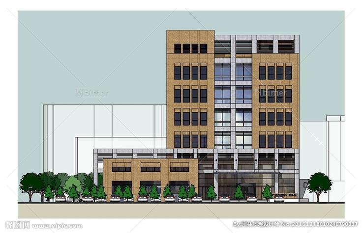办公楼建筑草图大师SU模型图片