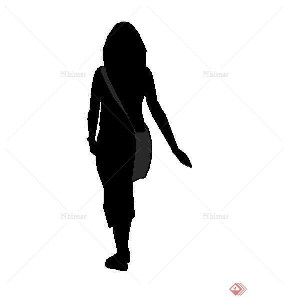 一个女人背影SU模型素材