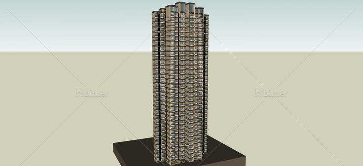 古典风格超高层住宅(54703)su模型下载