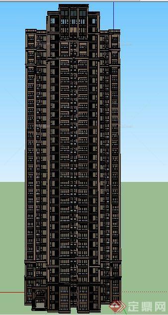 新古典风格高层居住建筑设计su模型