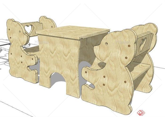 现代简约儿童桌凳设计su模型
