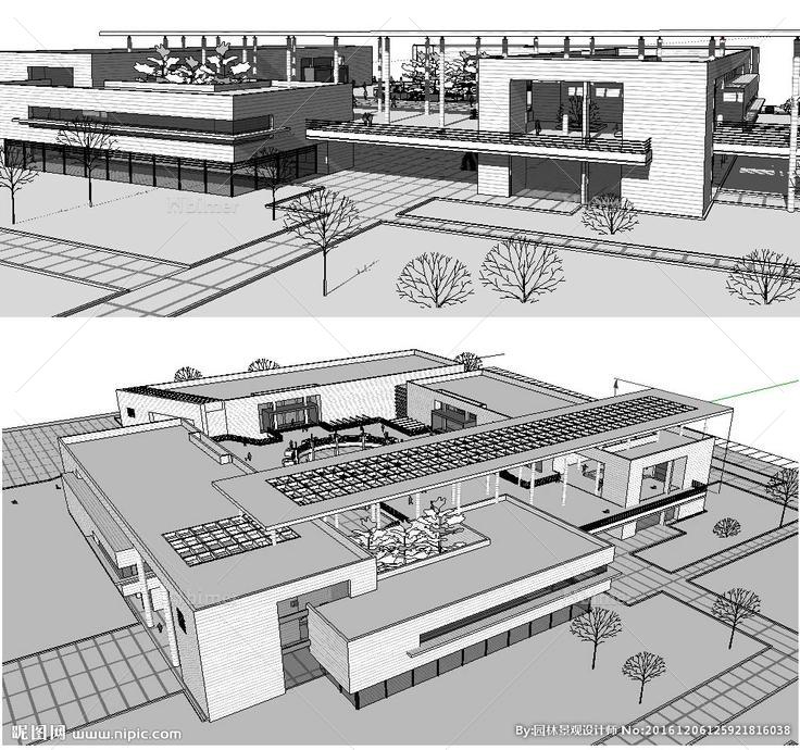 SU博物馆纪念馆美术馆建筑模型图片