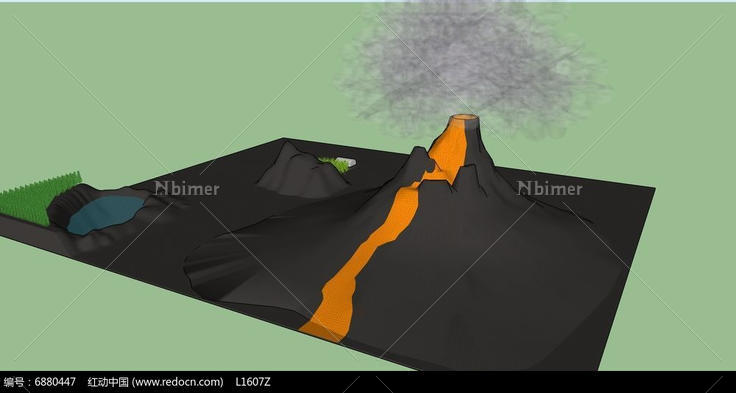 火山喷发的SU模型设计