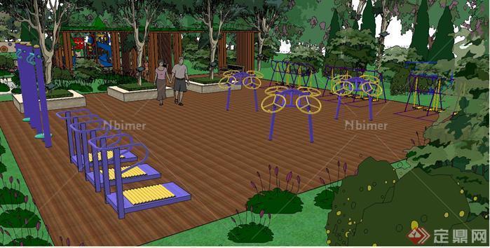 小区游乐园景观方案SU精致设计模型