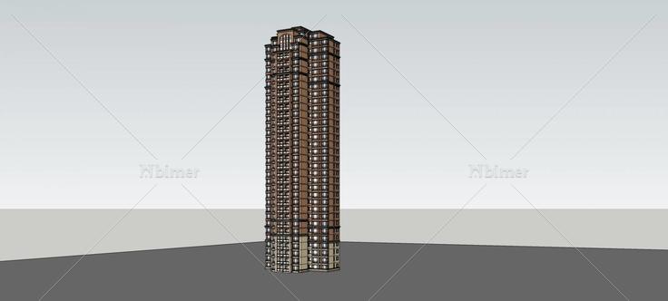 欧式高层住宅楼(82371)su模型下载