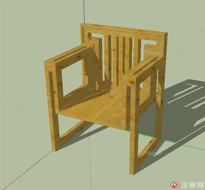 某现代单座靠椅设计SU模型