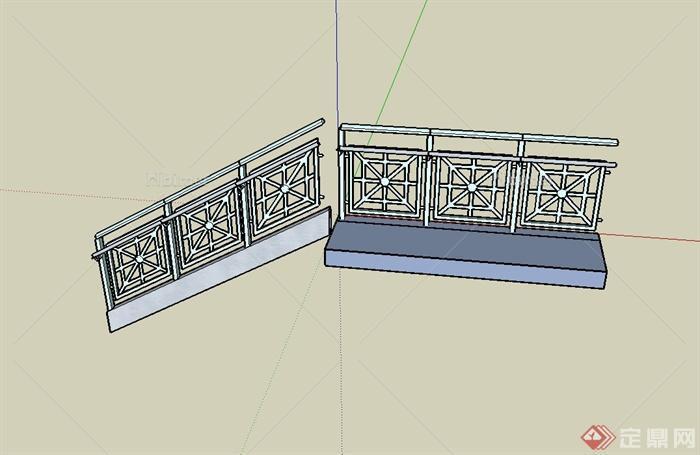 某楼梯栏杆设计su模型