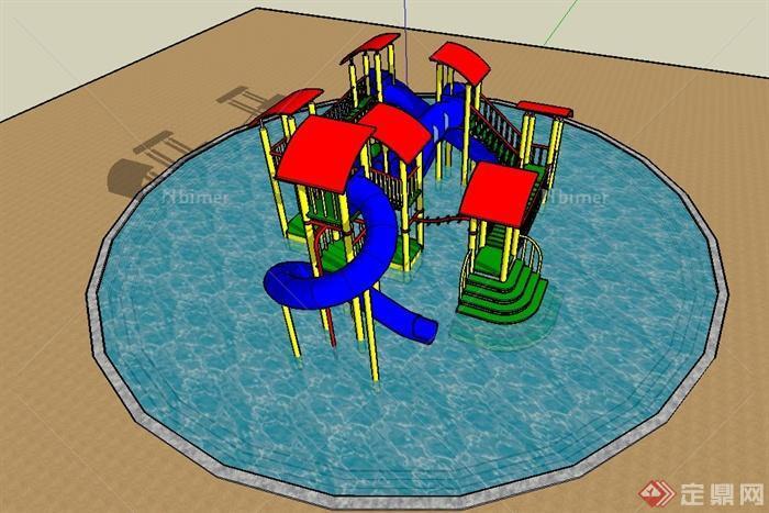 水上儿童游乐设施设计su模型[原创]