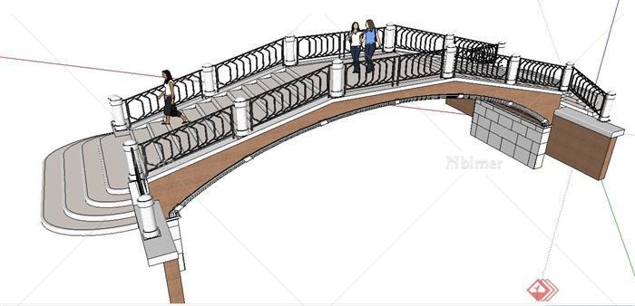 现代风格园林拱桥su模型