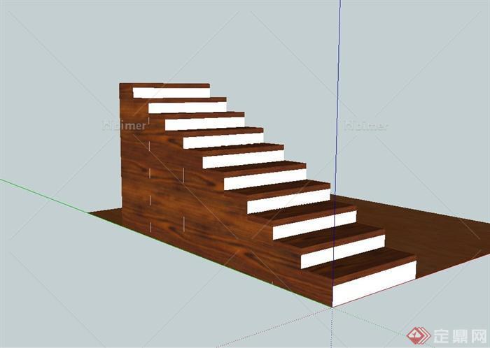 现代风格室内楼梯设计su模型[原创]