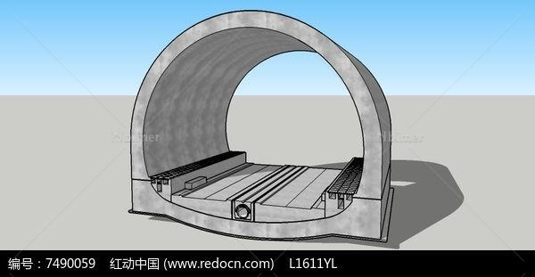 隧道洞口SU模型