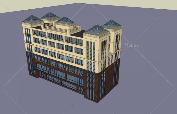 现代多层办公楼(49893)su模型下载