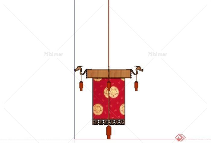 古典中式龙头灯笼设计SU模型