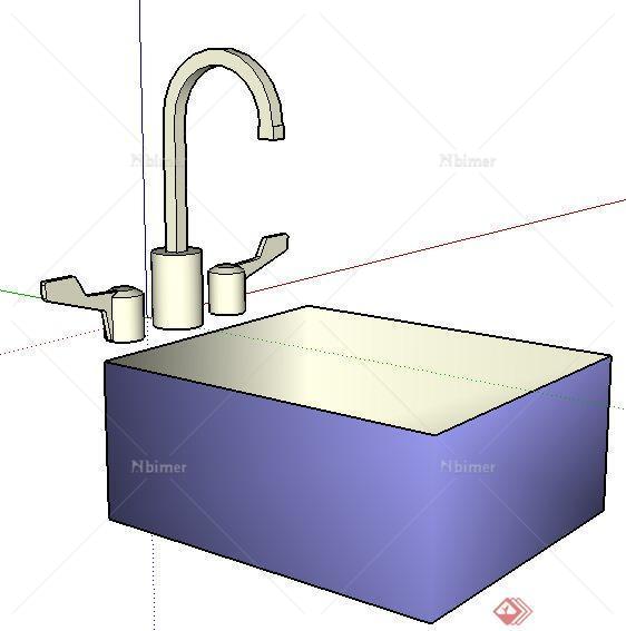 一个全套洗手池SU设计模型素材