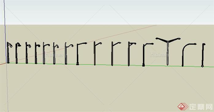 15款高杆景观灯柱SketchUp(SU)3D模型