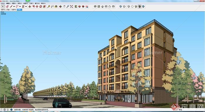 某小型商住楼建筑设计SU模型