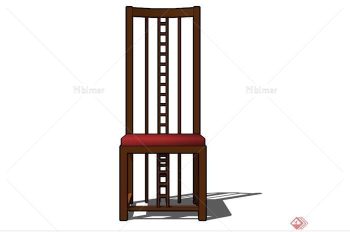 现代中式创意高靠背椅子SU模型