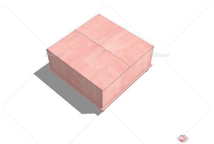 某现代风格室内粉色坐凳设计su模型
