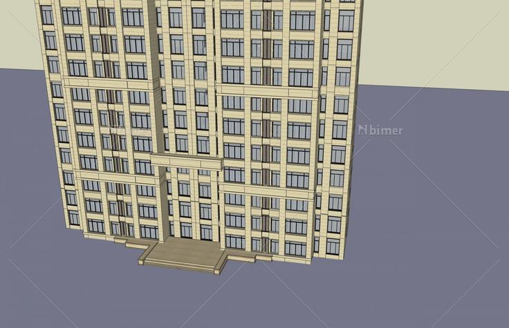 简欧风格高层住宅楼(41259)su模型下载