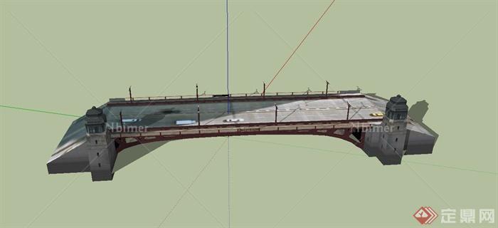 某现代拱形高架桥设计SU模型