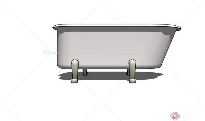 现代椭圆浴缸设计SU模型素材[原创]