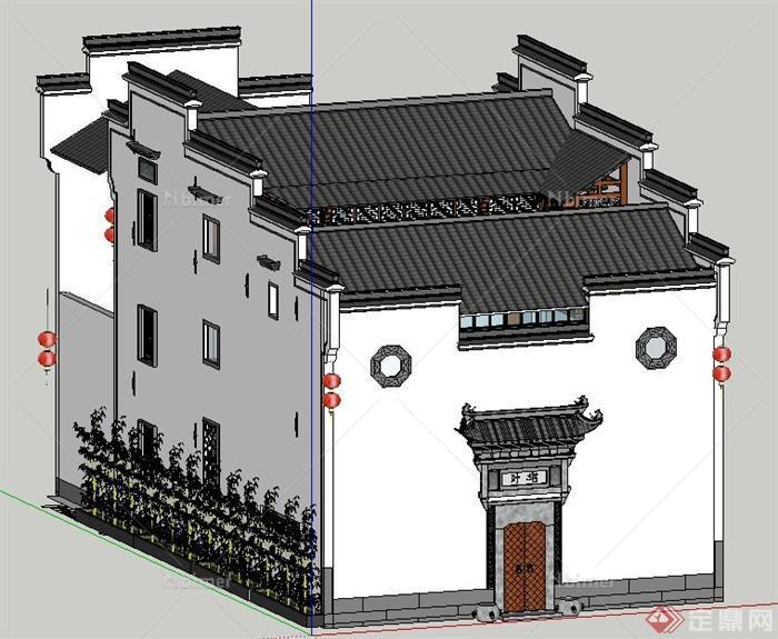 徽派民宅祖宅居住建筑设计su模型