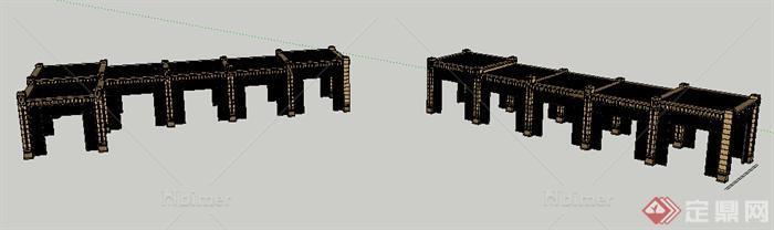 园林景观之现代廊架设计su模型21