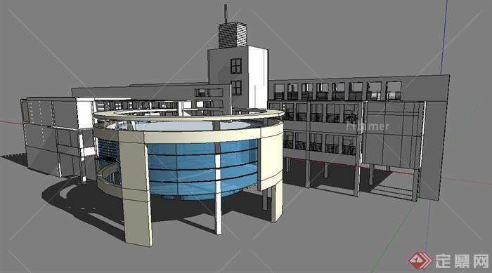 现代某 多层幼儿园建筑设计SU模型