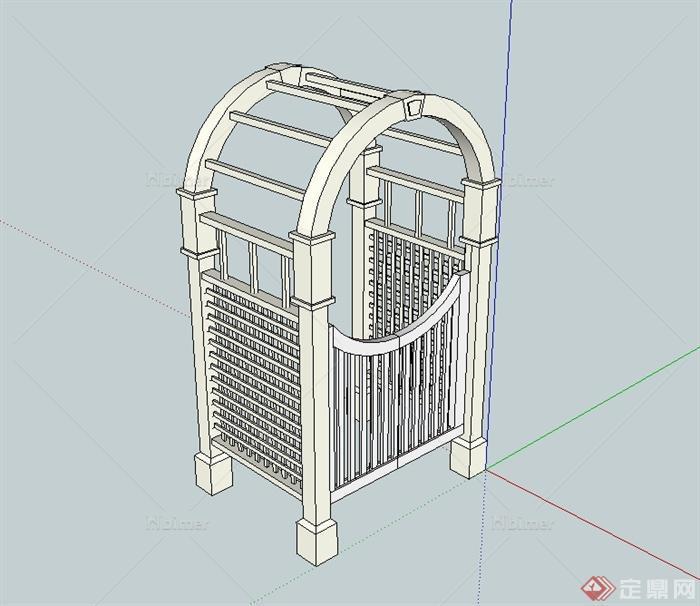 某欧式风格庭院入口门设计SU模型[原创]