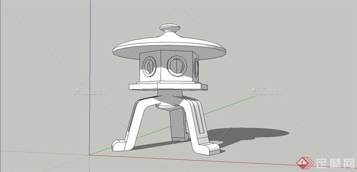 日式庭院灯设计SU模型[原创]