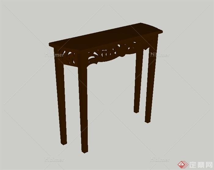 某古典中式风格全木质桌子SU模型设计[原创]