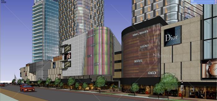 现代风格公寓 商业广场综合体项目SketchUp精致设